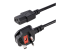 StarTech 3ft (1m) UK Computer Power Cable, BS 1363 to C13 Power Cord, 18AWG, 10A 250V, Black Replacement AC Power Cord, Monitor Power Cable, BS 1363 to IEC 60320 C13 Kettle Lead - Høyre vinkel