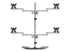 Startech Desktop Quad Monitor Stand, Ergonomic VESA 4 Monitor Arm (2x2) up to 32", Free Standing Articulating Universal Pole Mount, Height Adjustable/Tilt/Swivel/Rotate, Silver - Tilbake