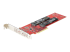 StarTech.com Dual M.2 PCIe SSD Adapter Card, x8 / x16 Dual NVMe or AHCI M.2 SSD to PCI Express 4.0, Up to 7.8GBps/Drive, For 2242/2260/2280/22110mm PCIe M-Key M2 SSDs, Bifurcation Required - Venstre vinkel